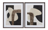 Spin Drift - Framed Print (Set of 2) - Dark Brown / Beige