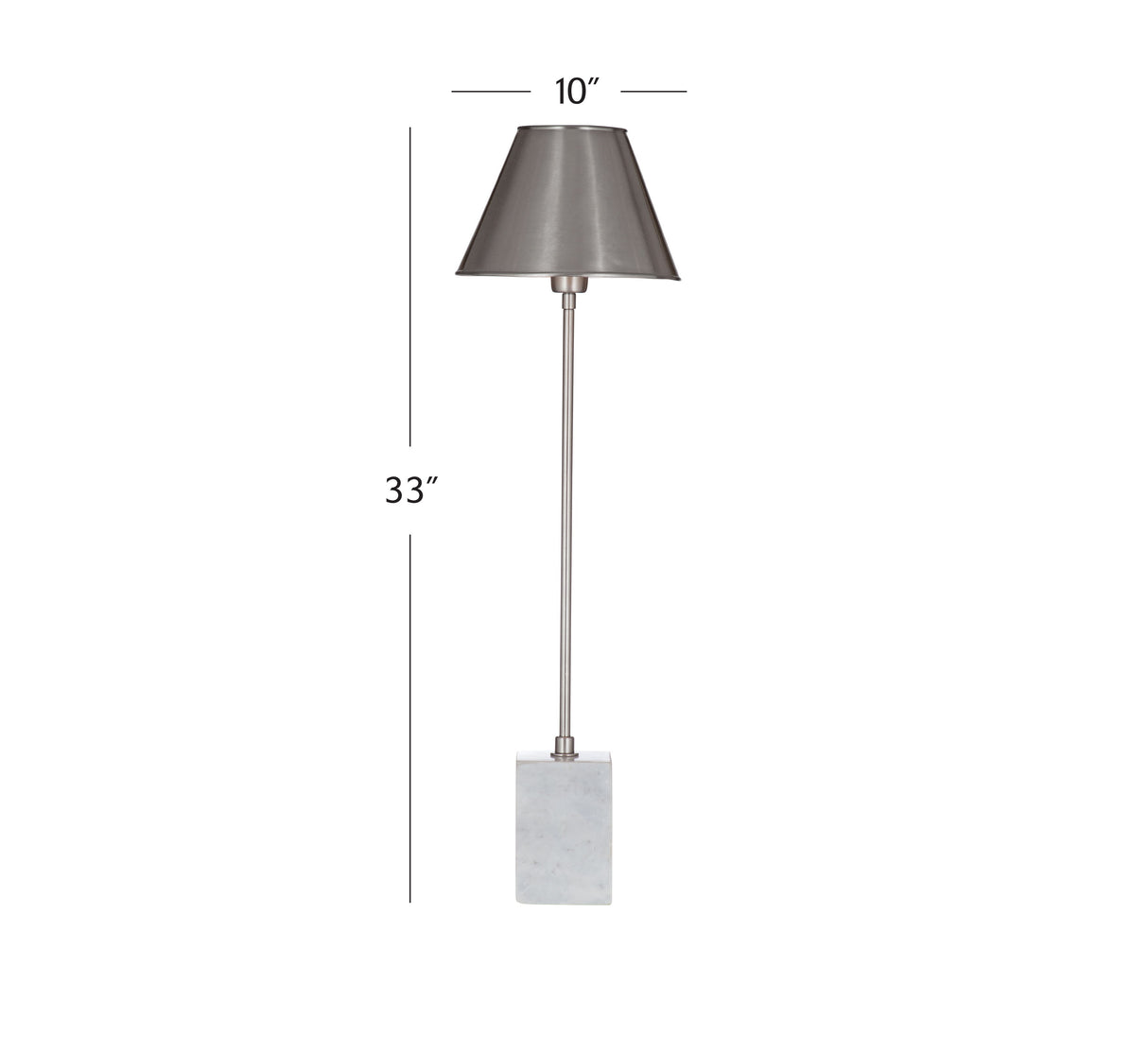 Silver - Table Lamp - White