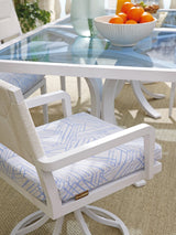 Ocean Breeze Promenade - Swivel Rocker Arm Chair - White / Light Blue