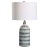 Textured Table Lamp - Blue & White