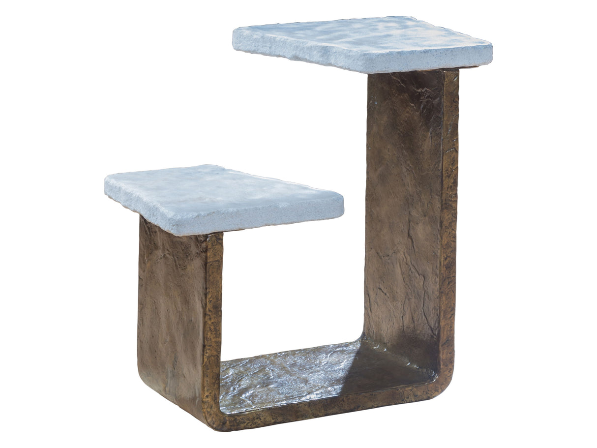 Signature Designs - Contango Tiered Spot Table - Pearl Silver / Dark Brown