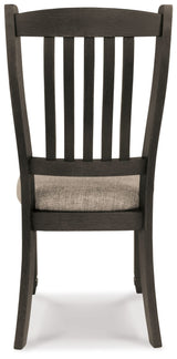 Tyler - Black / Grayish Brown - Dining Uph Side Chair (Set of 2) - Slatback