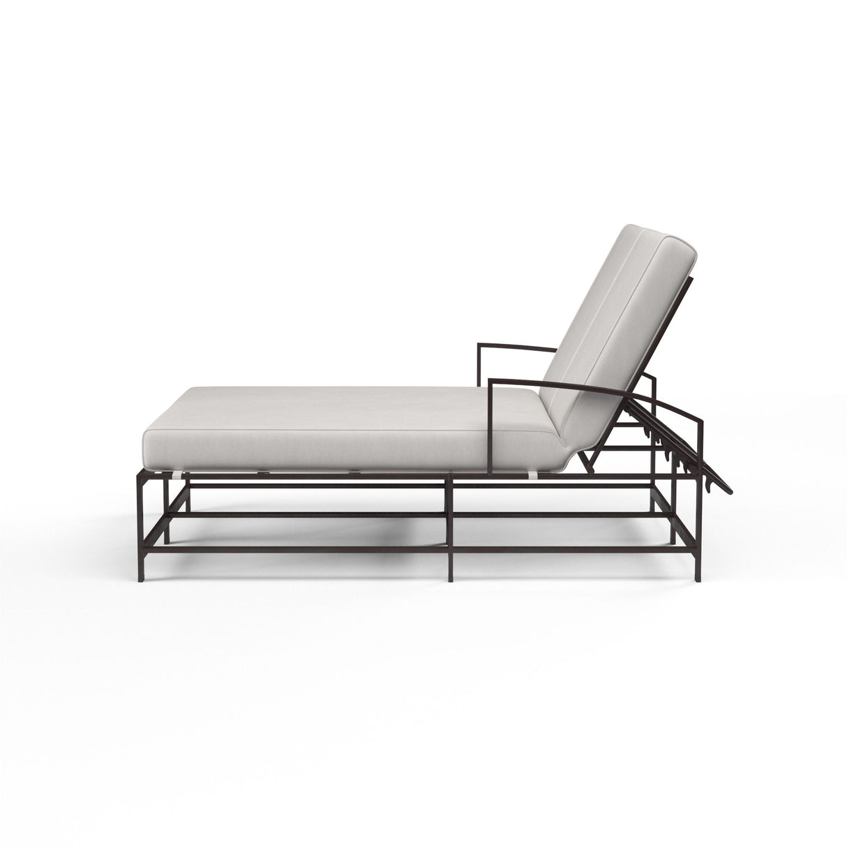 La Jolla - Double Chaise, With Self Welt - Canvas Flax / Dark Brown