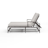 La Jolla - Double Chaise, With Self Welt - Canvas Flax / Dark Brown