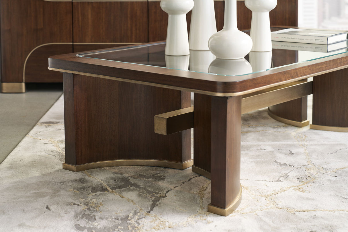 Melange - Contours Cocktail Table - Dark Brown