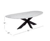 Barton - Oval Coffee Table - Black Iron / White Marble