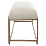 Accent Bench With Cushion - Antique Brushed Brass