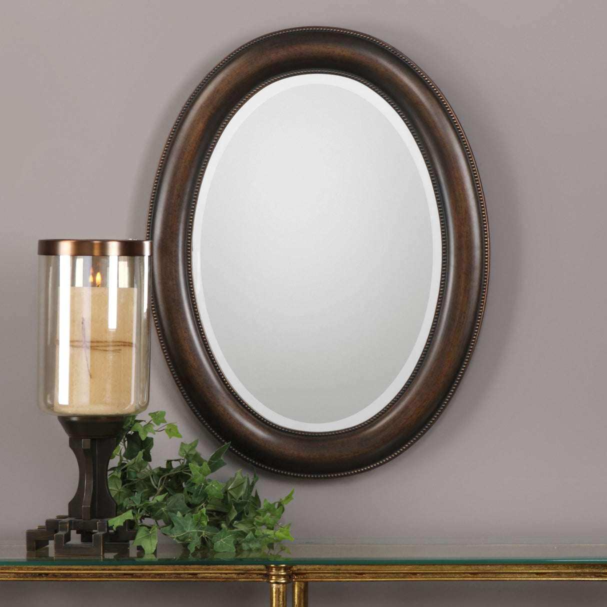 Mirror With Antique Gold Undertones - Dark Bronze