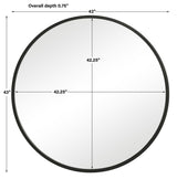 Round Mirror Contemporary - Matte Black