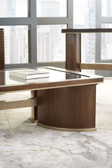 Melange - Contours Cocktail Table - Dark Brown