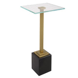 Martini Table - Brushed Brass & Black