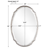 Hammered Finish Mirror - Silver