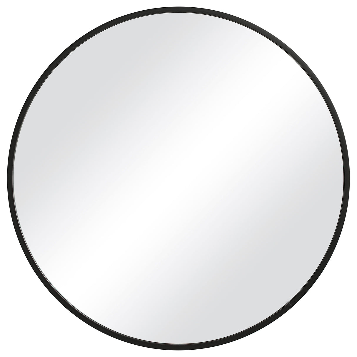 Contemporary Round Mirror - Black Matte