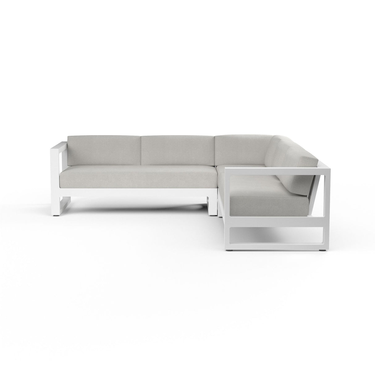 Newport - Sectional, No Welt - Cast Silver / White