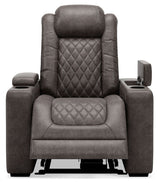 Hyllmont - Gray - Pwr Recliner/Adj Headrest