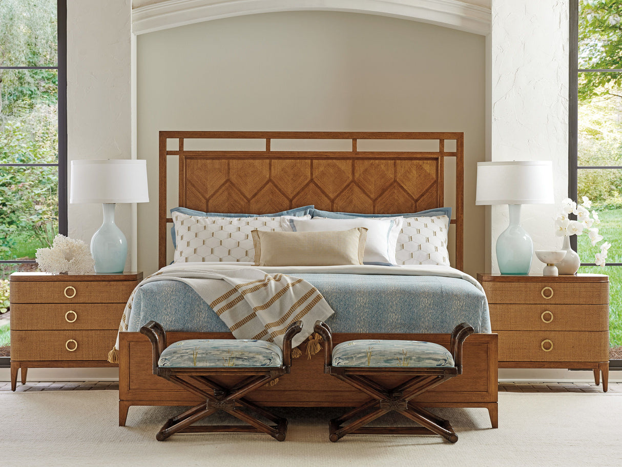 Palm Desert - Echo Beach Bench - Dark Brown / Light Blue