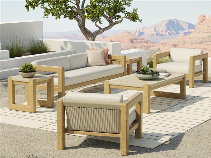 Sedona - Sofa In Canvas, No Welt - Teak