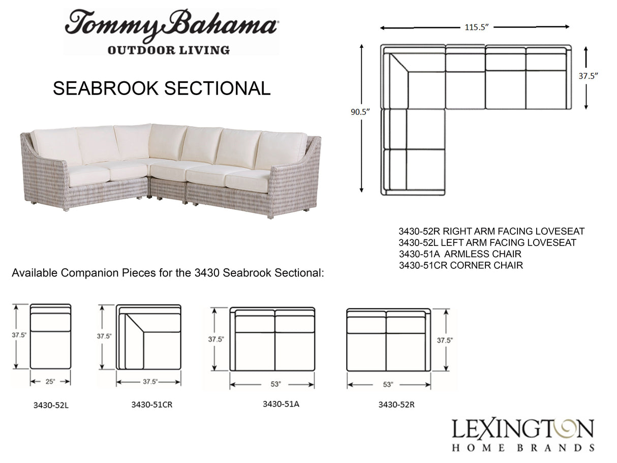 Seabrook - Sectional - Beige / White