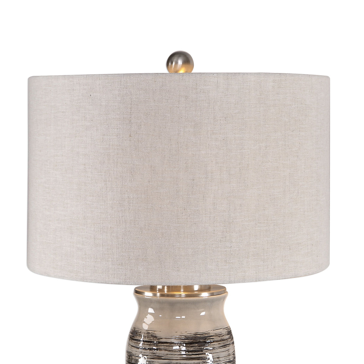 Table Lamp - Dark Gray & Cream & Espresso