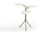 Alpine - Accent Table - Brass / White