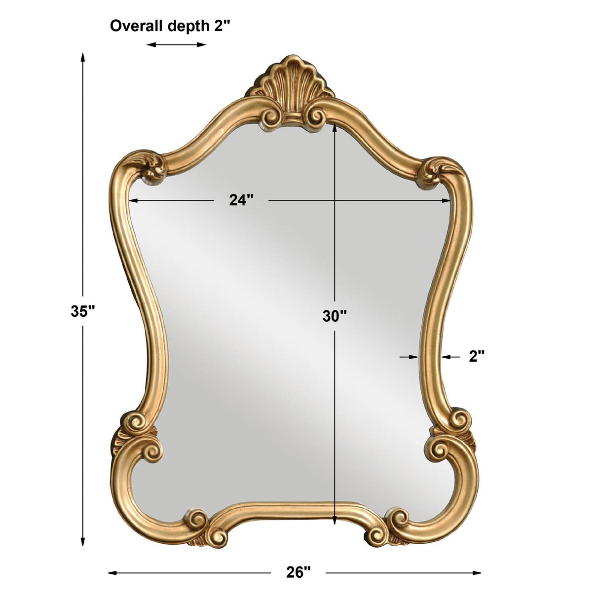 Mirror - Lightly Distressed Gold