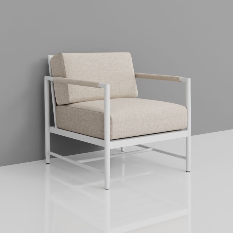 Sabbia - Club Chair, No Welt - Echo Ash / White