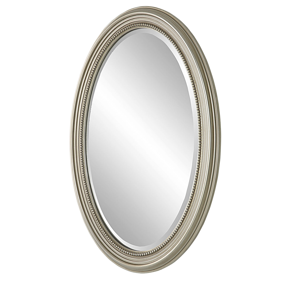 Mirror With Subtle Brown Antiquing - Metallic Silver