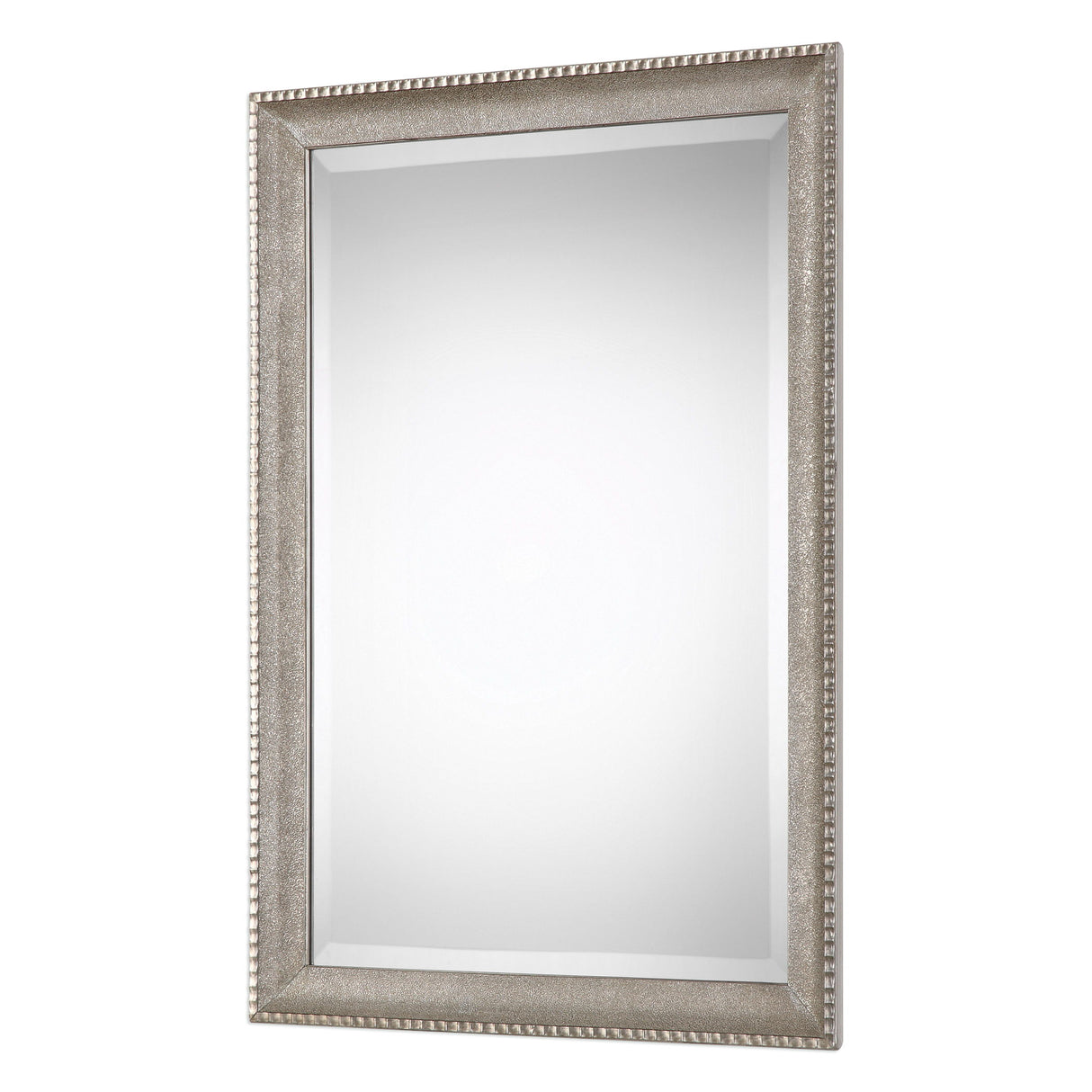 Textured Surface Mirror - Metallic Silver & Light Gray