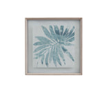 Burlap Ocean Palm - IX Framed Print - Light Blue