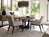 Zanzibar - Regent Round Dining Table - Light Brown / Black