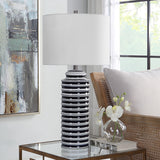 Table Lamp - Navy & White