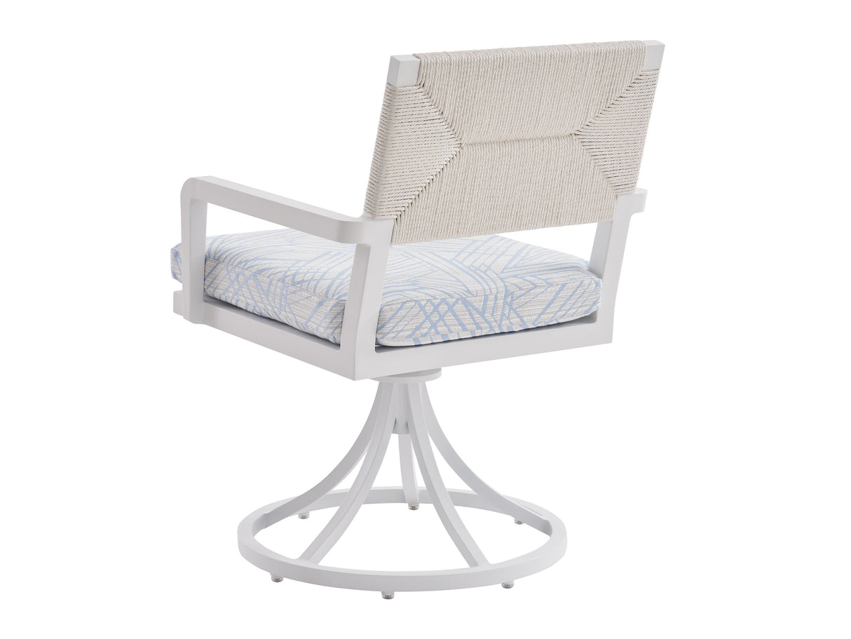 Ocean Breeze Promenade - Swivel Rocker Arm Chair - White / Light Blue