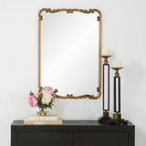 Embellished With Ornate Details Mirror - Antique Gold