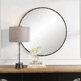 Round Framed Mirror - Dark Bronze