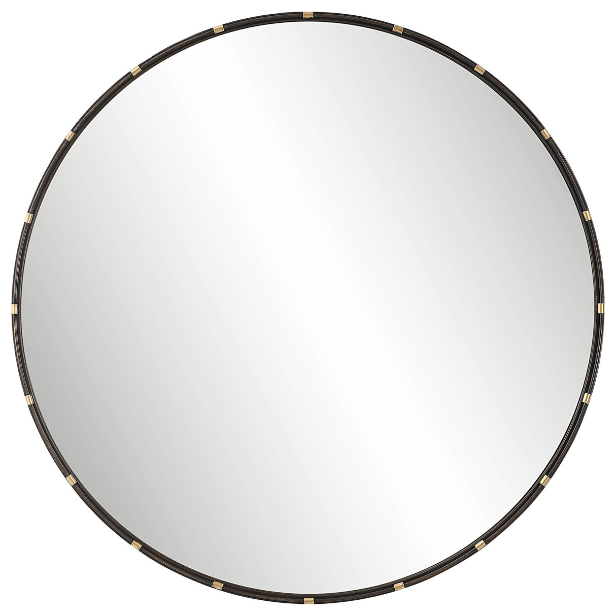 Round Framed Mirror - Dark Bronze