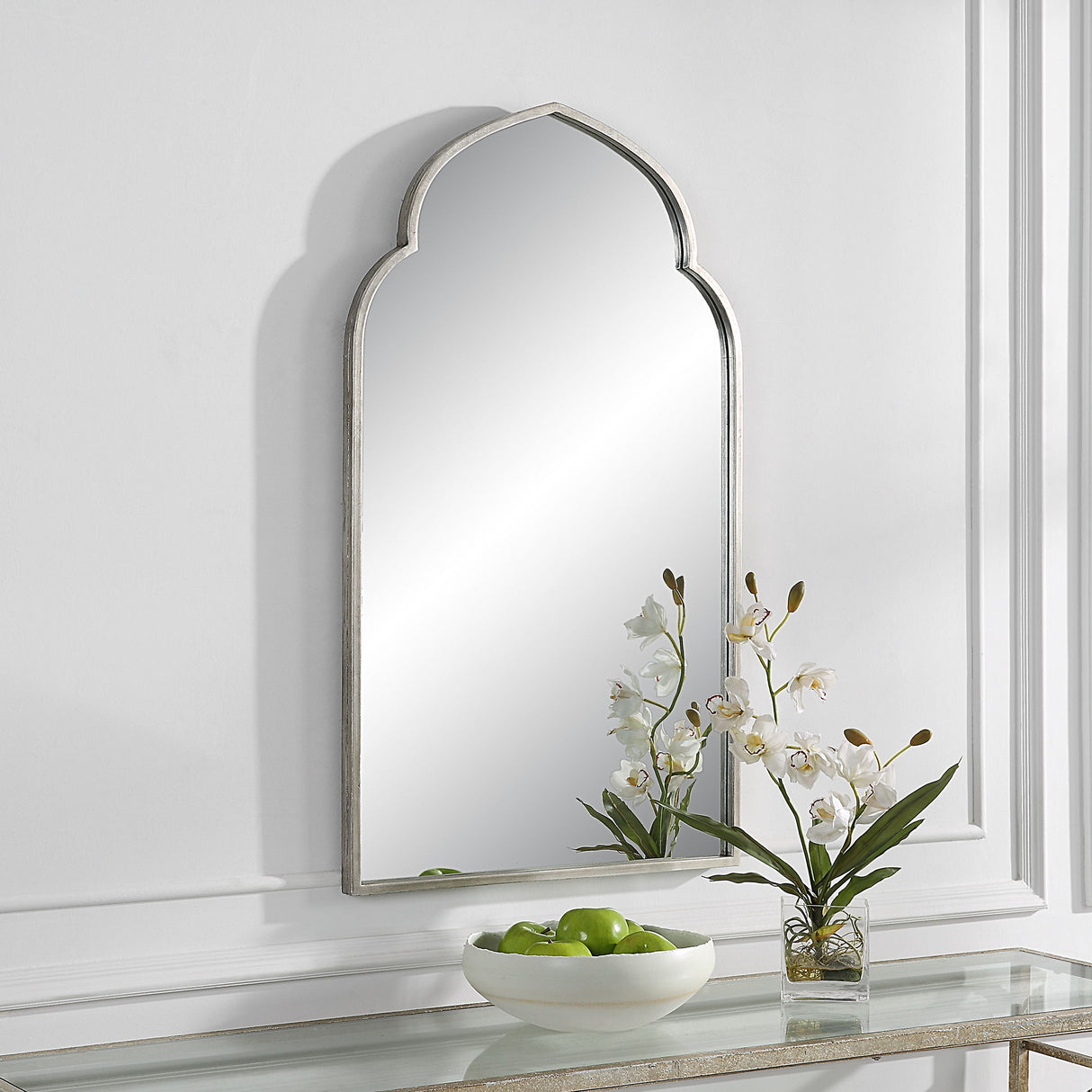 Moroccan Style Mirror - Soft Silver