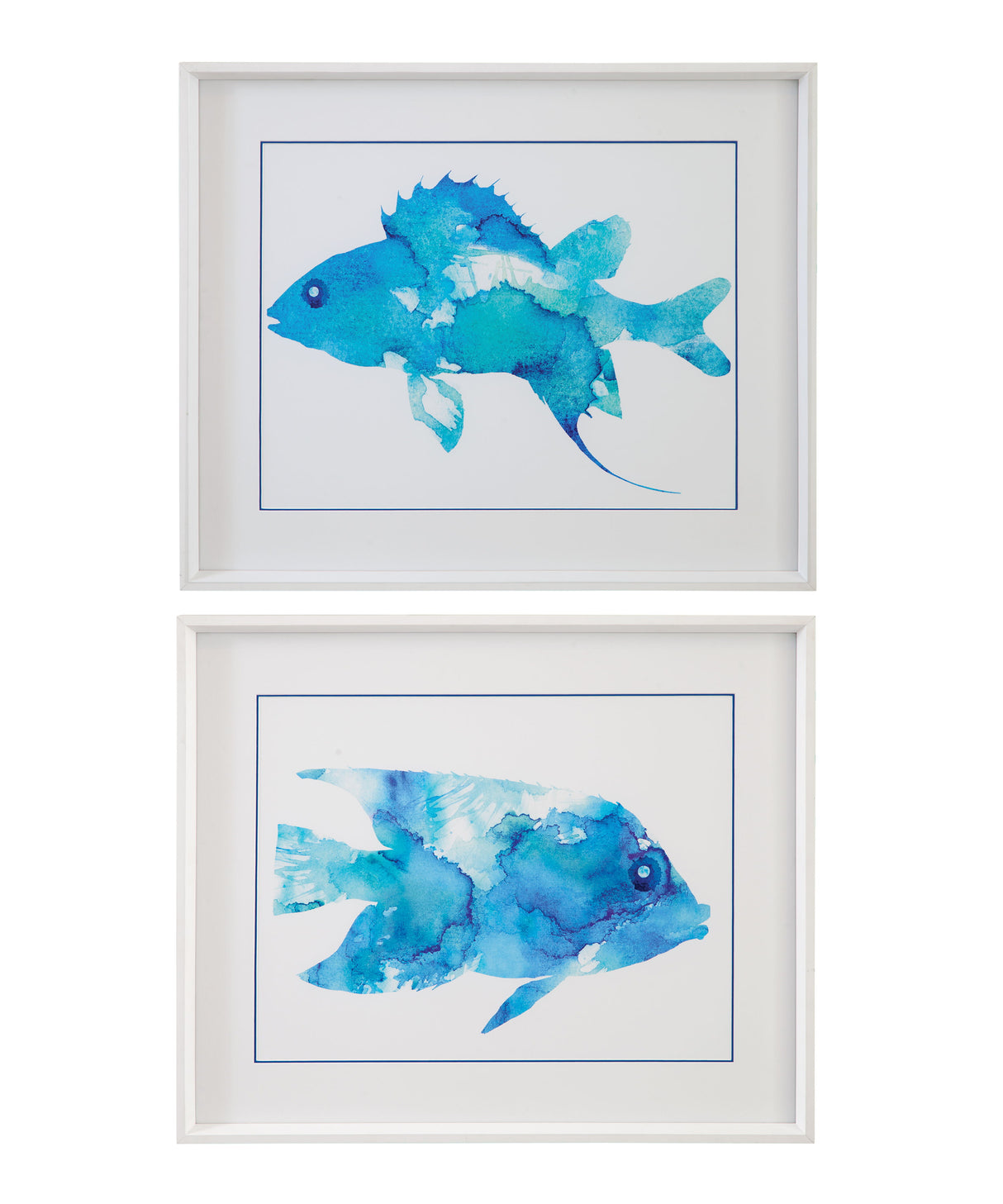 Watercolor Fish - Framed Print (Set of 2) - Blue