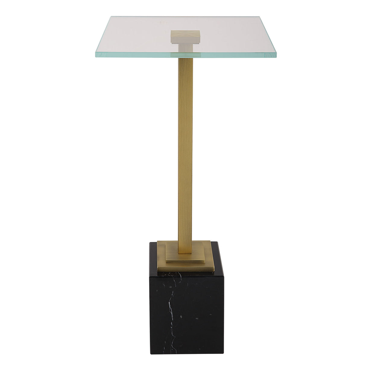 Martini Table - Brushed Brass & Black