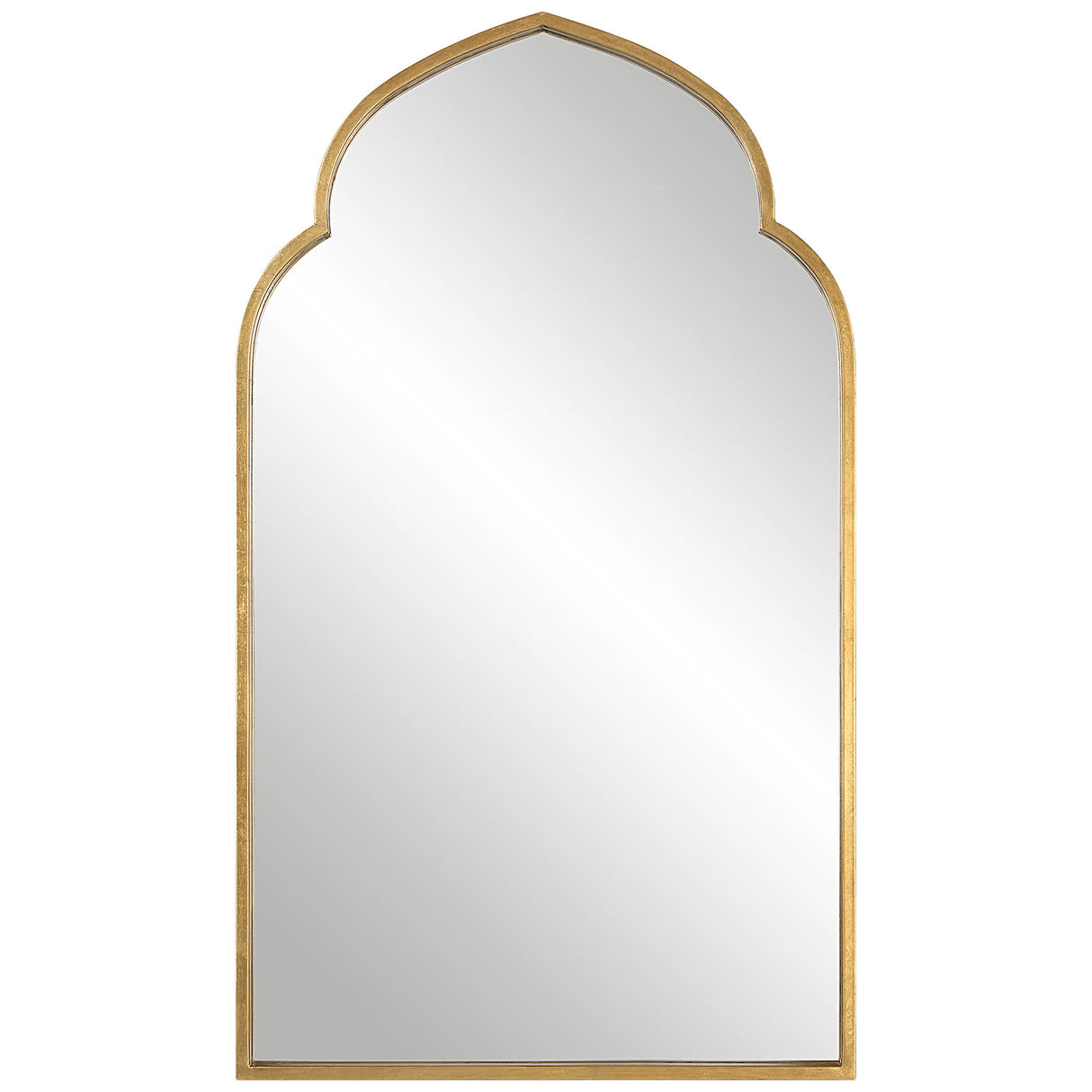 Moroccan Style Mirror - Lightly Antiqued Gold