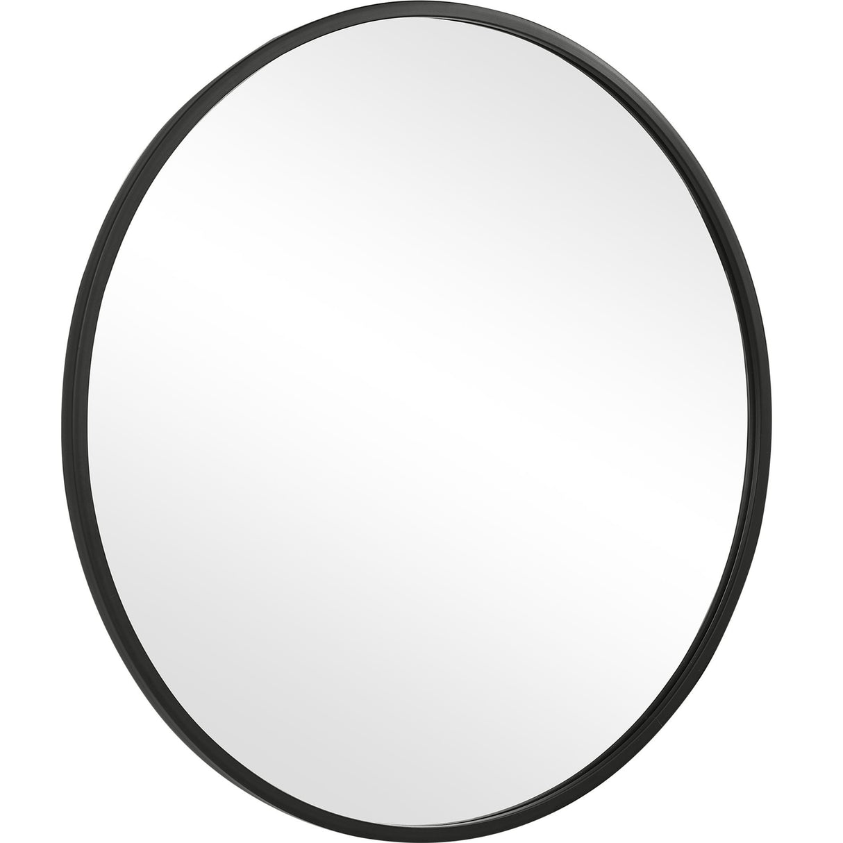 Round Mirror Contemporary - Matte Black