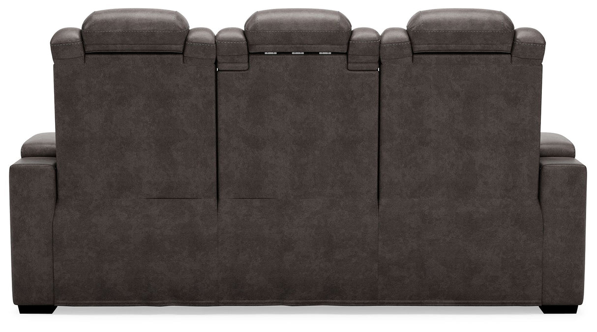 Hyllmont - Gray - Pwr Rec Sofa With Adj Headrest