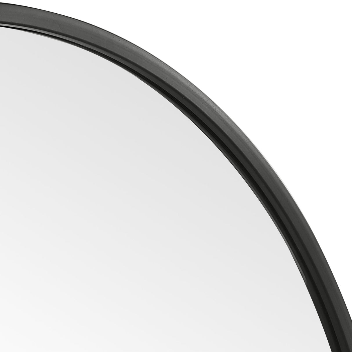 Round Mirror Contemporary - Matte Black