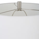 Table Lamp - White & Brushed Nickel