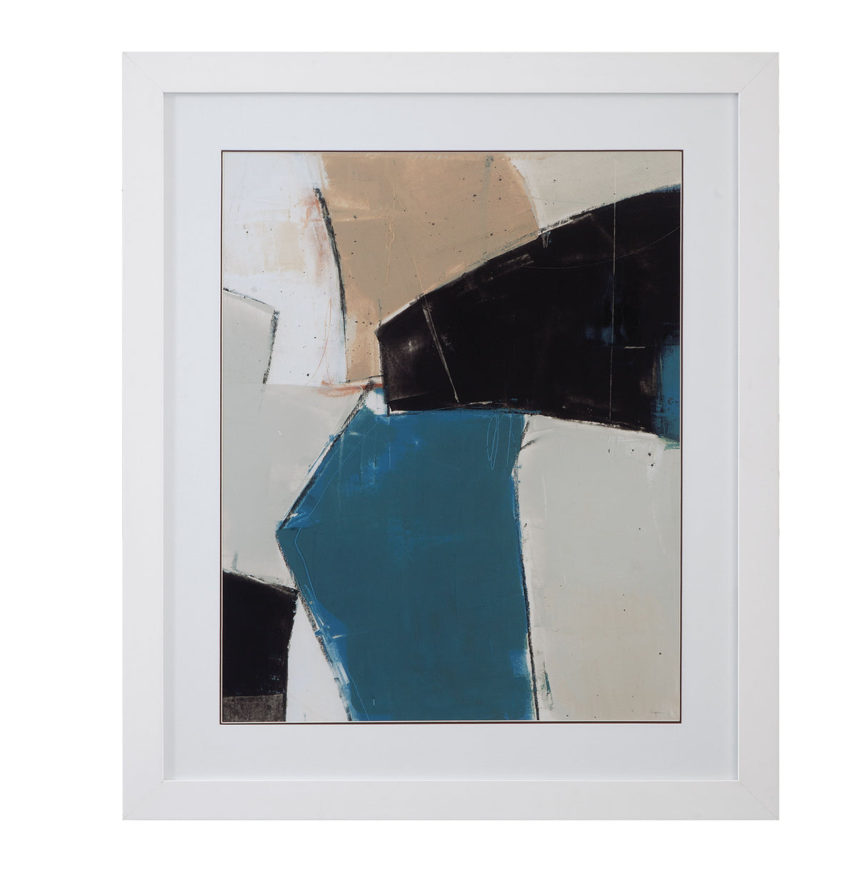 Layers - II Framed Print - Light Brown / Blue