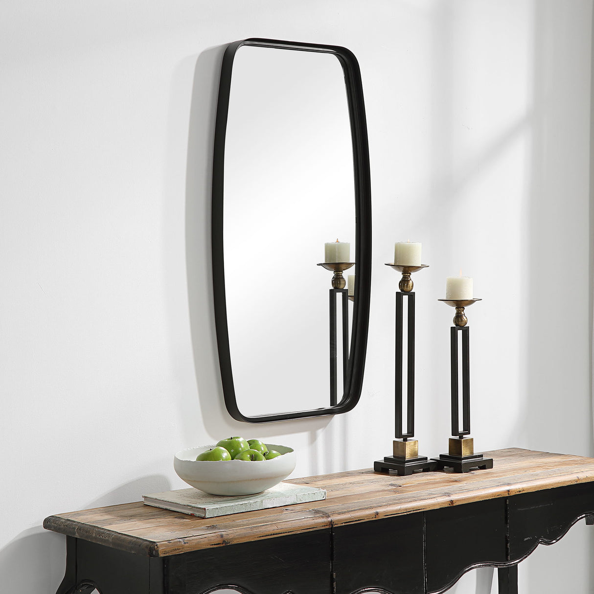 Mirror With Unique Frame - Matte Black