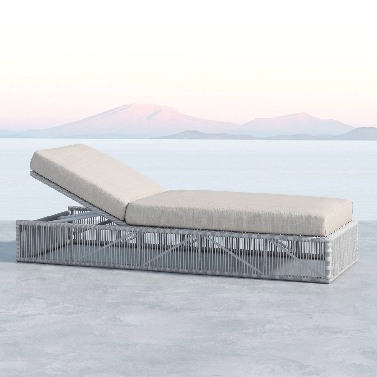 Miami - Adjustable Chaise, With Self Welt - Echo Ash / Pearl Silver