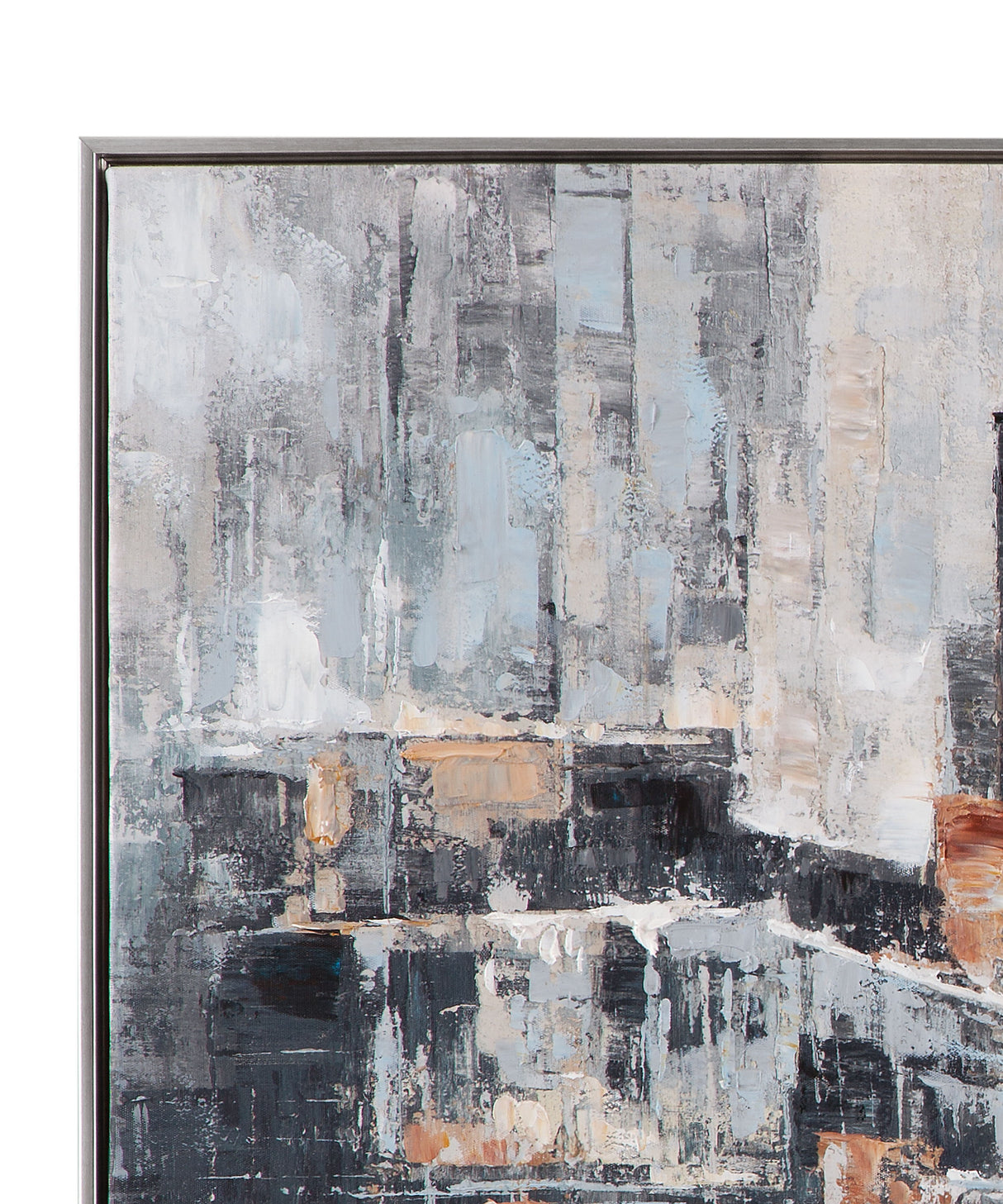 City Scape - Framed Canvas - Dark Gray / Gray