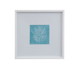 White Coral On Blue - II Framed Print - Blue / White