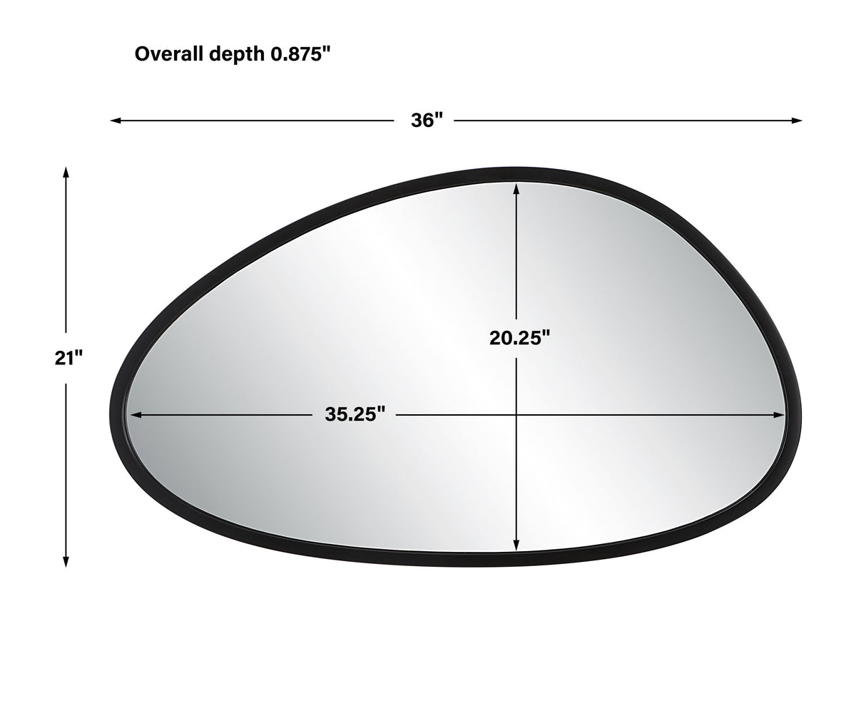 Asymmetrical Mirror - Matte Black