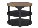 Zanzibar - Kenya Round End Table - Light Brown / Black